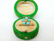 George IV 15ct Yellow Gold, Turquoise & Pearl Floral Dress Ring Antique c1830
