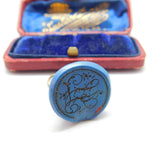 Georgian 9ct Rose Gold & Blue Hardstone Initial Intaglio Fob Antique c1800