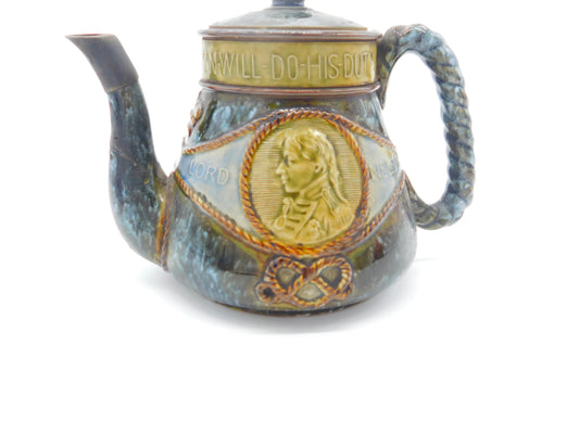 Georgian Royal Doulton Admiral Lord Nelson Teapot Antique c1805 AF Spout
