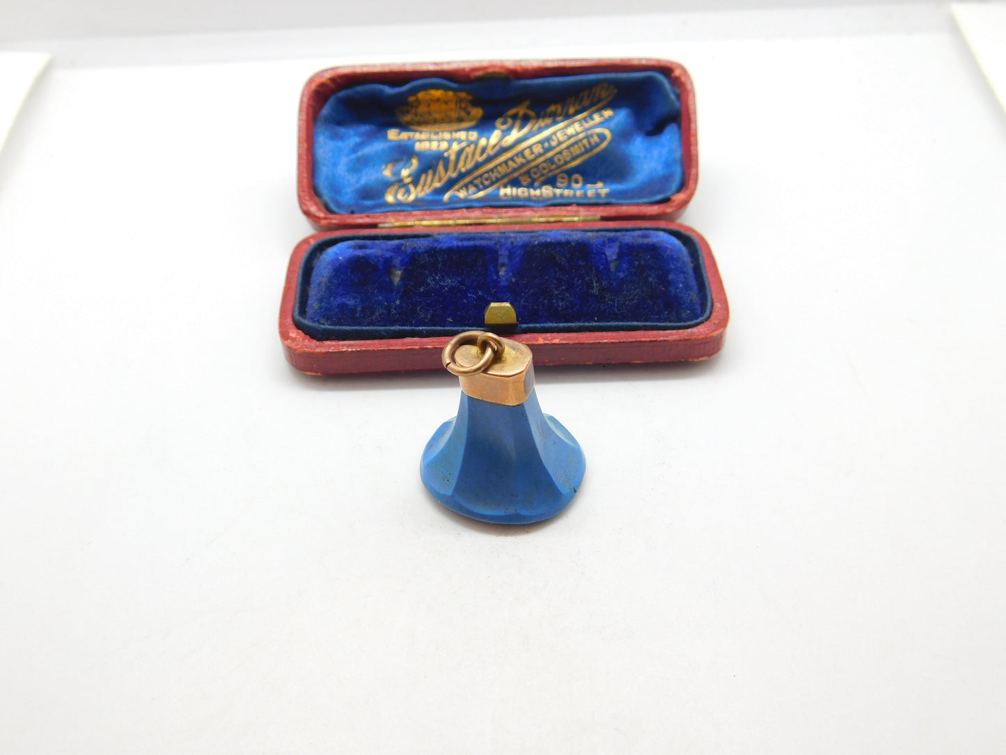 Georgian 9ct Rose Gold & Blue Hardstone Initial Intaglio Fob Antique c1800