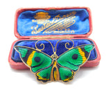 David Andersen Sterling Silver Gilt & Enamel Butterfly Brooch Antique c1940 Deco
