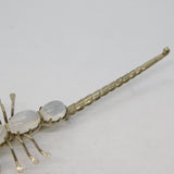 Sterling Silver Moonstone Cabochon Set Scorpion Brooch Antique c1920 Art Deco