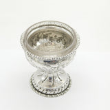 Irish George II Sterling Silver Floral Pedestal Salt Cellar Antique c1750 Dublin