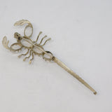 Sterling Silver Moonstone Cabochon Set Scorpion Brooch Antique c1920 Art Deco