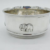 Art Deco Sterling Silver Noah's Arc Pattern Christening Bowl Antique Birmingham