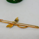 Victorian 18ct Yellow Gold, Seed Pearl & Peridot Dragonfly Brooch Antique c1890