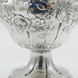 Irish George II Sterling Silver Floral Pedestal Salt Cellar Antique c1750 Dublin