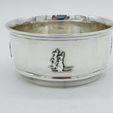 Art Deco Sterling Silver Noah's Arc Pattern Christening Bowl Antique Birmingham