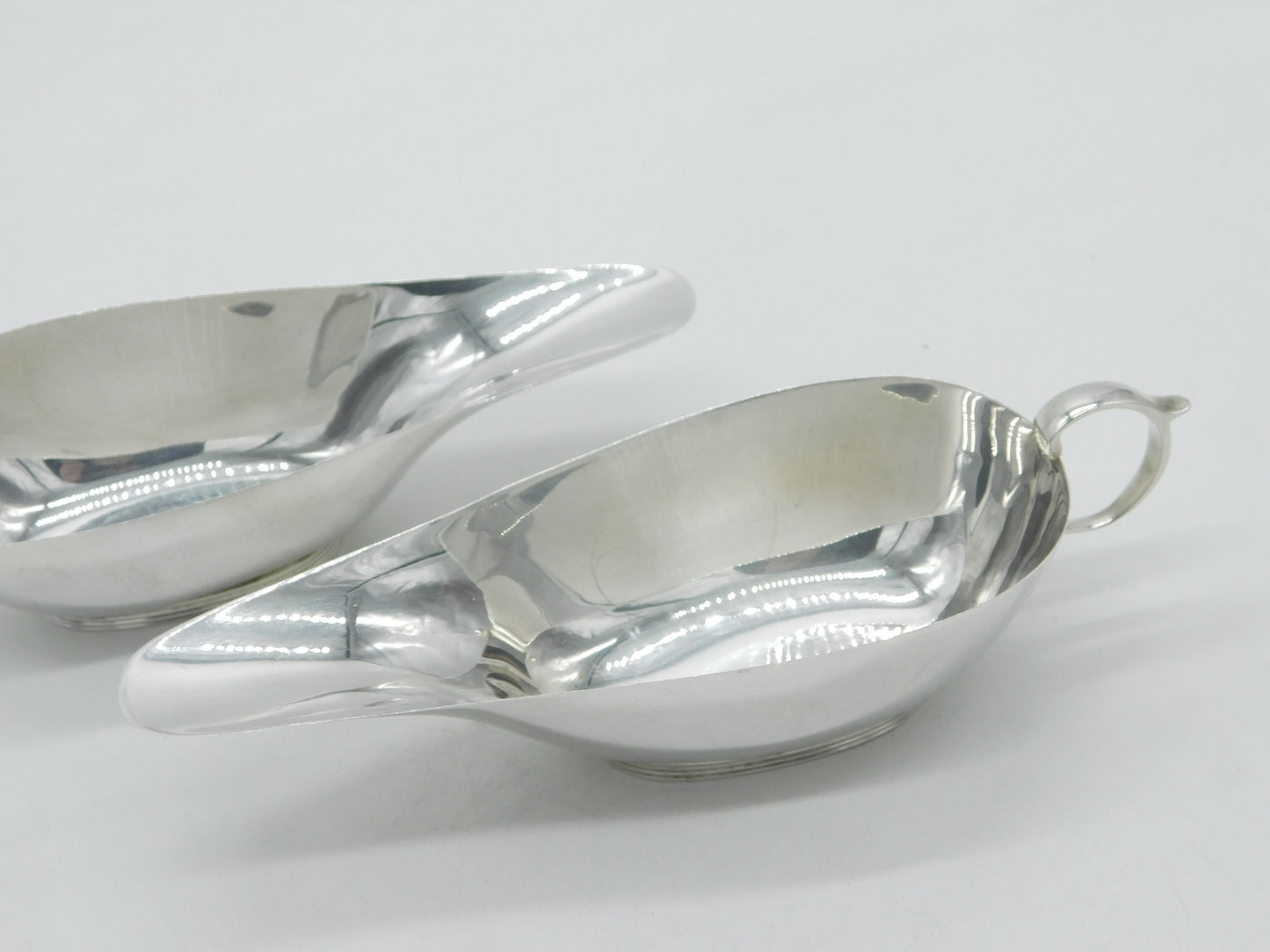 Sterling Silver Modernist Extended Lip Sauce Boats Antique 1933 Birmingham