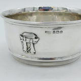 Art Deco Sterling Silver Noah's Arc Pattern Christening Bowl Antique Birmingham