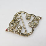 19th Century Sterling Silver, Paste & Ruby Set Snake Serpent Buckle Antique c1860