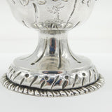 Irish George II Sterling Silver Floral Pedestal Salt Cellar Antique c1750 Dublin