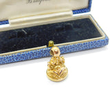 9ct Yellow Gold Victorian Style Bloodstone Set Fob Seal Pendant Vintage c1970