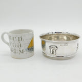 Art Deco Sterling Silver Noah's Arc Pattern Christening Bowl Antique Birmingham