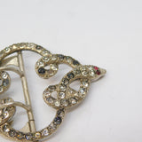 19th Century Sterling Silver, Paste & Ruby Set Snake Serpent Buckle Antique c1860