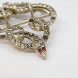 19th Century Sterling Silver, Paste & Ruby Set Snake Serpent Buckle Antique c1860