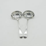 George III Sterling Silver 'W' Initial Ladle Spoon Pair Antique 1807 London