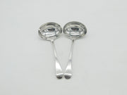 George III Sterling Silver 'W' Initial Ladle Spoon Pair Antique 1807 London