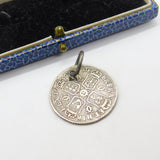King Charles II Shilling Coin Fob Pendant Antique 1668 Early Sterling Silver