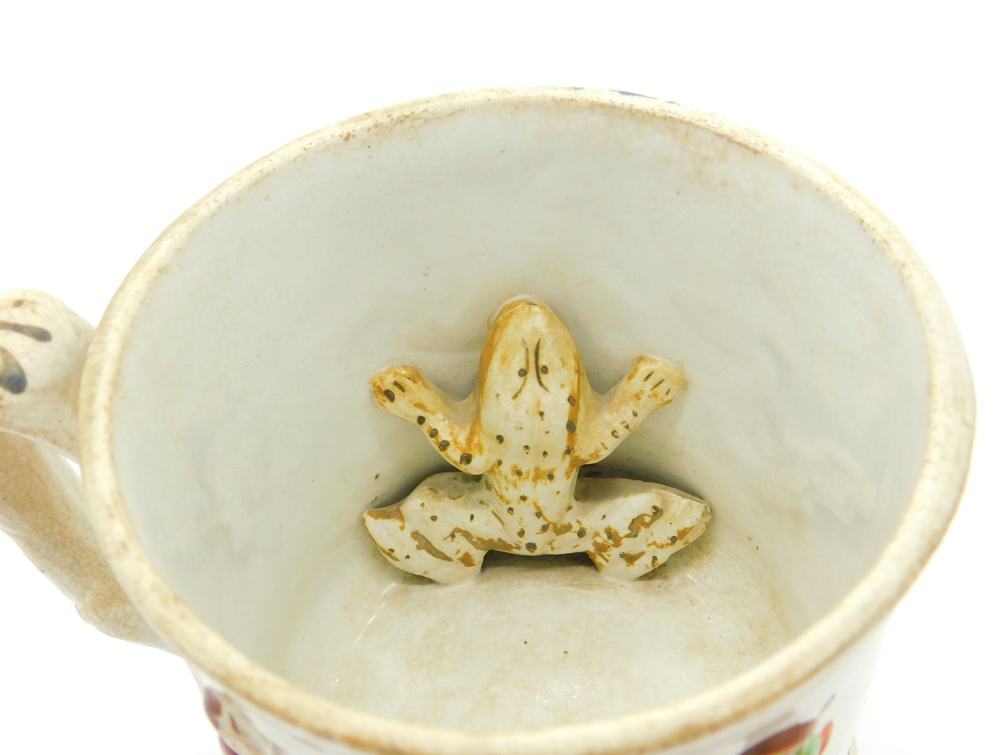 19th Century Staffordshire Ceramic Frog Mug Tankard Pub Tavern Scene Georgian