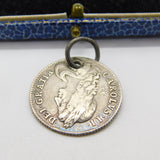 King Charles II Shilling Coin Fob Pendant Antique 1668 Early Sterling Silver