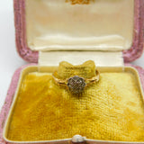Victorian 18ct Yellow Gold & Diamond Daisy Flower Ring Antique c1890 Size M 1/2