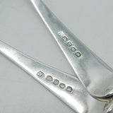 George III Sterling Silver 'W' Initial Ladle Spoon Pair Antique 1807 London