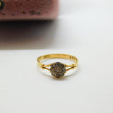 Victorian 18ct Yellow Gold & Diamond Daisy Flower Ring Antique c1890 Size M 1/2