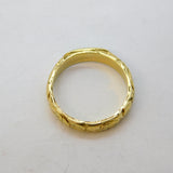 George III Yellow Metal Floral Pattern Turquoise Band Ring Antique c1800