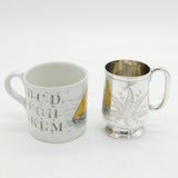 Victorian Sterling Silver Floral Pattern Christening Mug Antique 1876 Birmingham