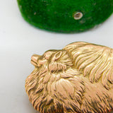 9ct Yellow Gold Pekingese Dog Brooch Pin Vintage 1982 Birmingham