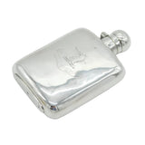 Victorian Sterling Silver Heraldic Crested Hip Flask Antique 1899 Sheffield