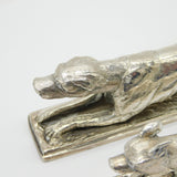 19th Century Cast Silver Plated Fox Hunting Interest Cutlery Rests Antique c1880