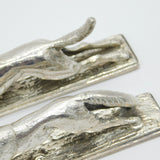 19th Century Cast Silver Plated Fox Hunting Interest Cutlery Rests Antique c1880