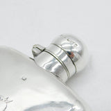 Victorian Sterling Silver Heraldic Crested Hip Flask Antique 1899 Sheffield