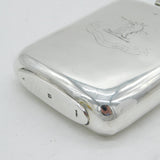 Victorian Sterling Silver Heraldic Crested Hip Flask Antique 1899 Sheffield