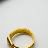 15ct Gold, Black Enamel, Pearl & Hair Form Mourning Ring Antique 1912 Chester