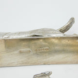 19th Century Cast Silver Plated Fox Hunting Interest Cutlery Rests Antique c1880