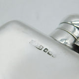 Victorian Sterling Silver Heraldic Crested Hip Flask Antique 1899 Sheffield