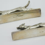 19th Century Cast Silver Plated Fox Hunting Interest Cutlery Rests Antique c1880