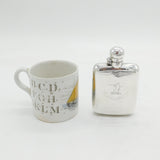 Victorian Sterling Silver Heraldic Crested Hip Flask Antique 1899 Sheffield