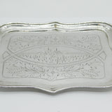 19th Century Ukrainian .84 Standard Silver Drinks Tray Antique 1894 Kiev Assay