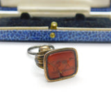 Victorian Rolled Gold & Carved Carnelian Hound Dog Intaglio Fob Seal AF c1850