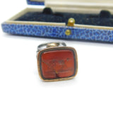 Victorian Rolled Gold & Carved Carnelian Hound Dog Intaglio Fob Seal AF c1850