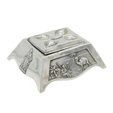 Edwardian Sterling Silver British Military Campaign Inkwell Antique London
