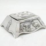 Edwardian Sterling Silver British Military Campaign Inkwell Antique London