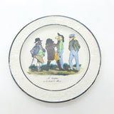 French Satirical Abolitionist Plate 'Le recruteur ou le traite des blancs' Choisy c1840