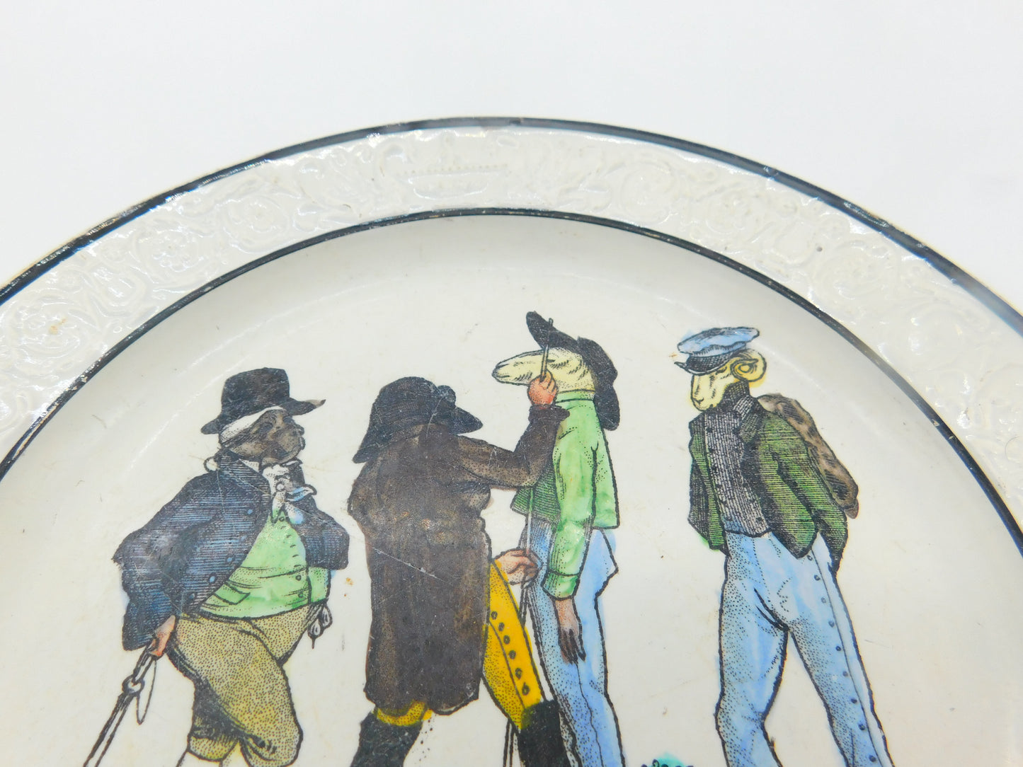 French Satirical Abolitionist Plate 'Le recruteur ou le traite des blancs' Choisy c1840