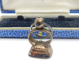 Victorian Rolled Gold & Carved Carnelian Hound Dog Intaglio Fob Seal AF c1850