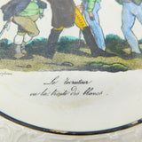 French Satirical Abolitionist Plate 'Le recruteur ou le traite des blancs' Choisy c1840